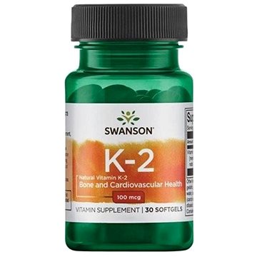 Swanson Vitamin K2 jako MK-7 Natural, 100 mcg, 30 softgelových kapslí (87614026725)