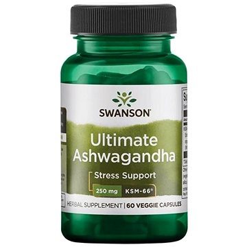 Swanson Ashwagandha Ultimate KSM-66, 250 mg, 60 rostlinných kapslí (87614210032)