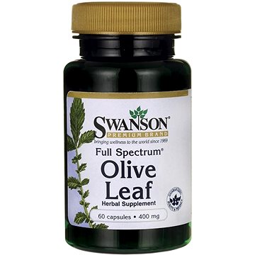 Swanson Full Spectrum Olive Leaf, 400mg (Extrakt z olivových listů), 60 kapslí (87614112800)