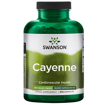 Swanson Cayenne (Kajenský pepř), 450 mg, 300 kapslí (87614015033)