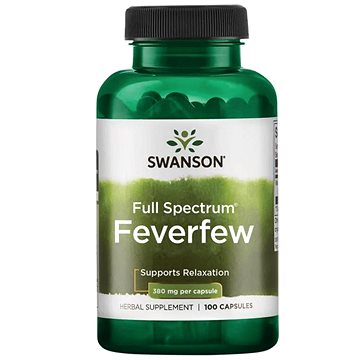 Swanson Feverfew (Řimbaba obecná), 380 mg, 100 kapslí (87614117003)