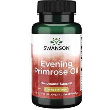 Swanson Evening Primrose Oil (Pupálkový olej), 500 mg, 100 softgelových kapslí (87614170084)