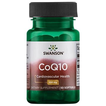 Swanson CoQ10 (Koenzym Q10), 100 mg, 50 softgelových kapslí (87614025605)