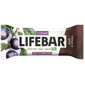 Lifefood Lifebar InChoco Švestková Raw BIO 40 g (8595657102433)