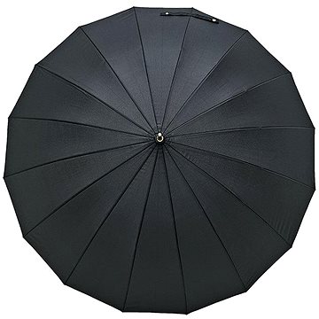 KRAGO Deštníková hůl s rovnou dřevěnou rukojetí 16 paprsků černá (umb-7-001)