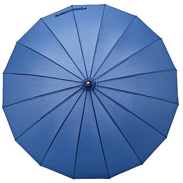 KRAGO Deštníková hůl s rovnou dřevěnou rukojetí 16 paprsků modrý (umb-7-002)