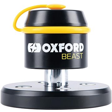 OXFORD zámek s integrovanou podlahovou kotvou BEAST FLOOR LOCK, (černá/žlutá) (LK115)