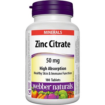 Webber Naturals Zinc Citrate 50 mg 180 tbl (5106)