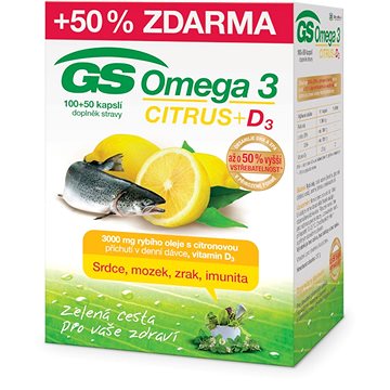 GS Omega 3 Citrus + D3 100+50 kapslí (4508397)