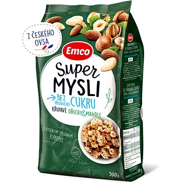 Emco Super mysli bez přidaného cukru ořechy a mandle 500g (8595229920427)