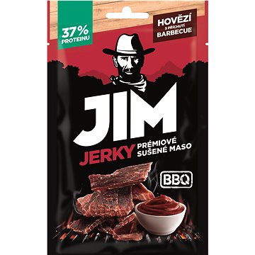JIM JERKY hovězí s příchutí BBQ 23 g (8595229919438)