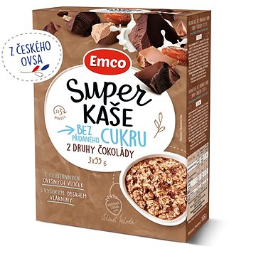 Emco Super kaše 2 druhy čokolády 3x55g (8595229923510)