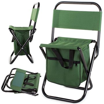 Verk 01665 Kempingová skládací židle s brašnou 2v1 zelená (35526)