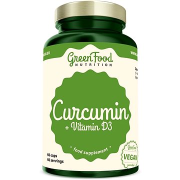 GreenFood Nutrition Curcumin + Vitamin D3 60 kapslí (8594193920990)