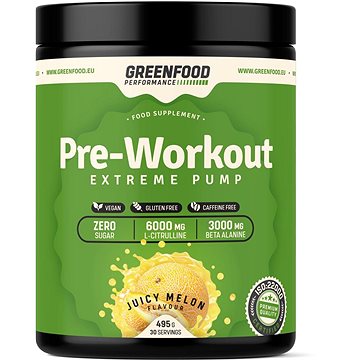 GreenFood Nutrition Performance Pre-Workout Juicy melon 495g (GF6004)