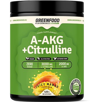 GreenFood Nutrition Performance A-AKG + Citrulline Malate Juicy mango 420g (GF6043)