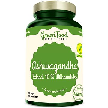 GreenFood Nutrition Ashwagandha Extract 10% Withanolides 90 kapslí (8594193928439)