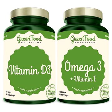 GreenFood Nutrition Omega 3 + Vitamin E 120cps +Vitamin D3 60cps. (8594193928125)