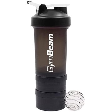 GymBeam Blend Bottle Black White 600 ml + zásobník (8588007570488)