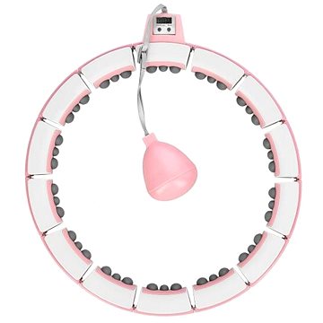 FH06 růžová masážní hula hoop obruč se závažím a počítadlem (30-6-105)