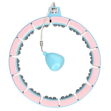 FH06 modro-růžová masážní hula hoop obruč se závažím a počítadlem (30-6-106)