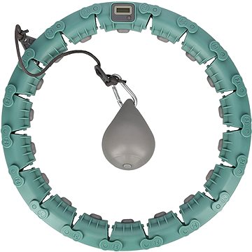 FH03 Zelená masážní hula hoop obruč se závažím a počítadlem home (30-6-099)
