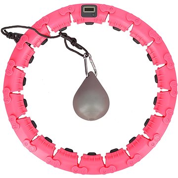 FH03 Růžová masážní hula hoop obruč se závažím a počítadlem home (30-6-104)