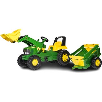 Rolly Toys Šlapací traktor John Deere s nakladačem a vlekem (4006485811496)