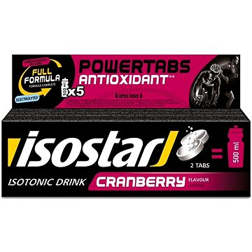 Isostar 120g fast antioxydant tablety box, brusinka (3175681211612)