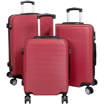 Monopol Sada 3 Cestovních kufrů Malaga skořepinové, M/L/XL červená (4251782456363)