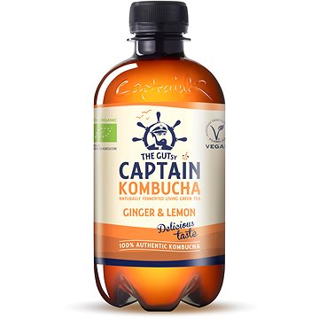 Captain Kombucha Zázvor, citron 400 ml (5600787049213)
