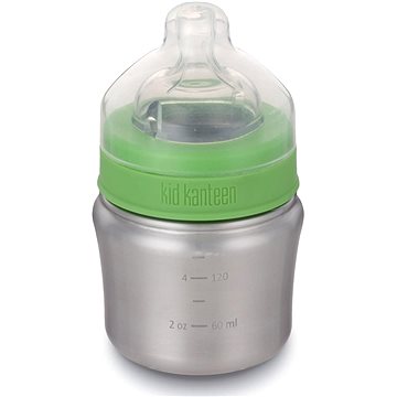 Klean Kanteen Baby Bottle w/Slow Flow Nipple - brushed stainless 148 ml (763332035750)