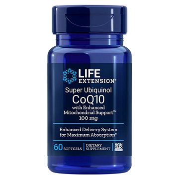 Life Extension Super Ubiquinol CoQ10 se zvýšenou podporou mitochondrií, 100 mg, 60 kapslí (1299)
