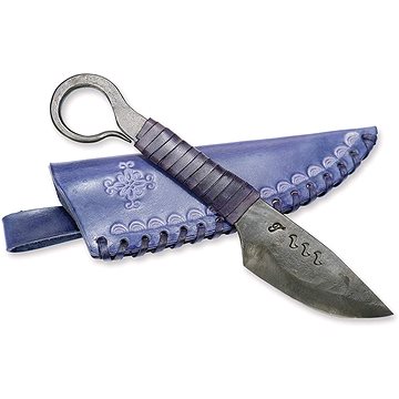 Madhammers Kovaný keltský nůž Okoun s pochvou (modrý) (MAD-004-GH)