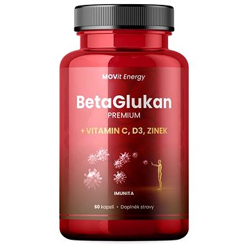 MOVit BetaGlukan 350 mg + Vitamin C, D3, Zinek PREMIUM (8594202101242)