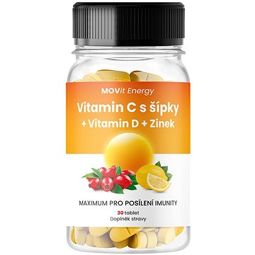 MOVit Vitamin C 1200 mg s šípky + Vitamin D + Zinek PREMIUM, 30 tbl. (8594202101464)