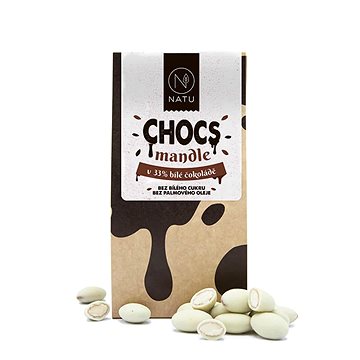 NATU CHOCS Mandle v 33% bílé čokoládě 200 g (8596299010049)