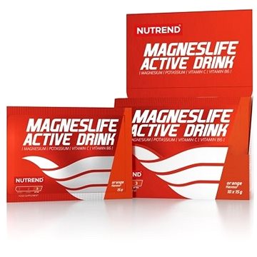Nutrend Magneslife Active Drink, 10x15 g, pomeranč (8594014867688)
