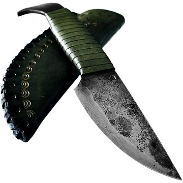 Madhammers Kovaný keltský nůž Ptačí hlava s pochvou zelený (MAD-025-GH)