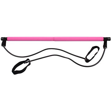 Pilates Sticks posilovací tyč s gumou růžová (38471)