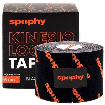 Spophy Kinesiology Tape Black, tejpovací páska černá, 5 cm x 5 m (8594202930156)