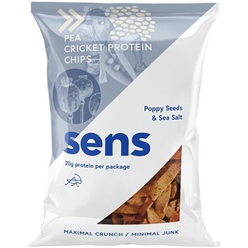 SENS Protein chipsy s cvrččím proteinem 80g, mák a mořská sůl (4260624010700)