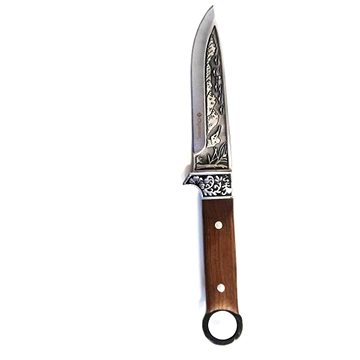 Lovecký nůž se zdobenou čepelí, 27 cm (T-1033)