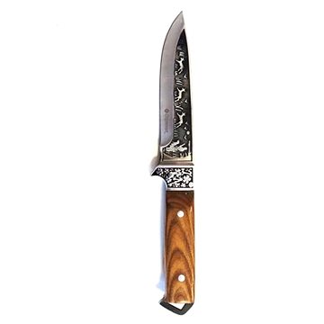 Lovecký nůž se zdobenou čepelí, 26 cm (T-1034)