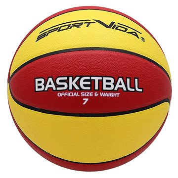 Basketbalový míč vel. 7, červeno-žlutý (5903133419686)