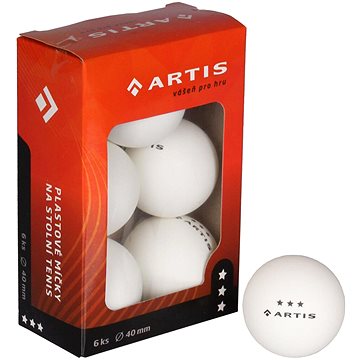 Artis 3 hvězdy míčky na stolní tenis bílá 6 ks (35330)