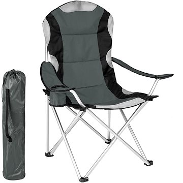 Kempingová židle polstrovaná šedá (401050)