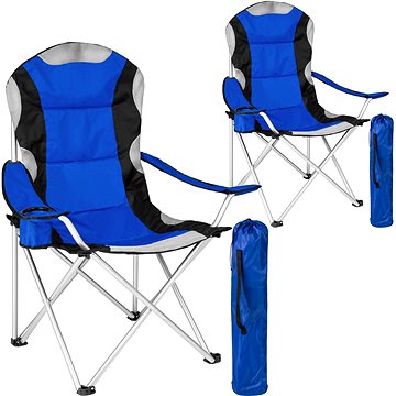 2 Kempingové židle polstrované modré (401300)
