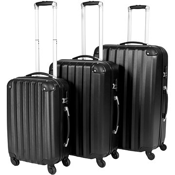 Sada 3 pevných cestovních kufrů černá (400717)