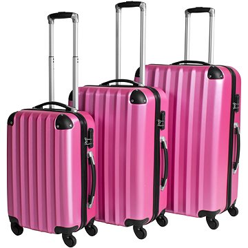 Sada 3 pevných cestovních kufrů fuchsiová (400719)